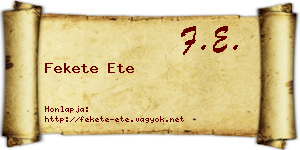 Fekete Ete névjegykártya