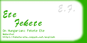ete fekete business card